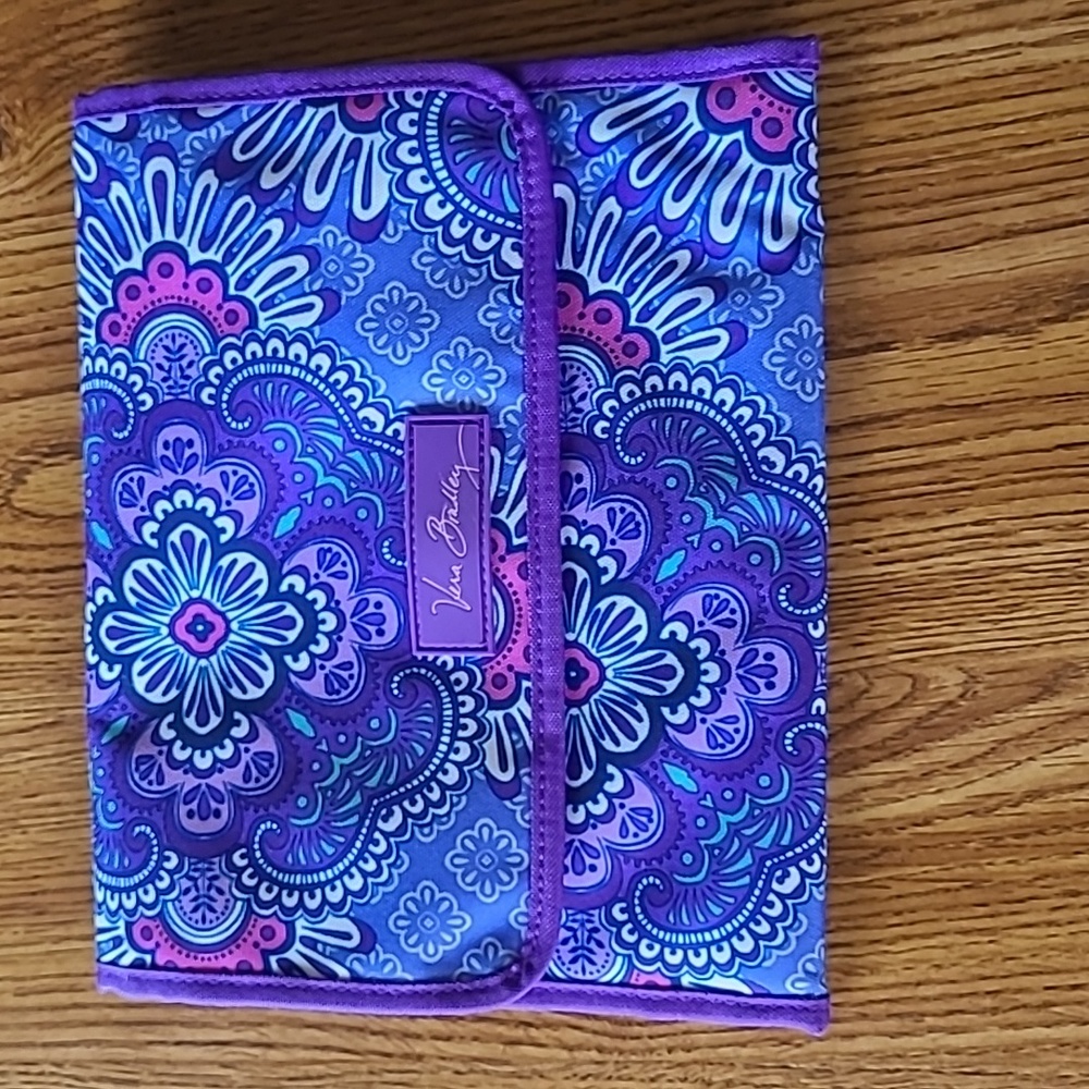 Vera Bradley Stow & Go Travel Jewelry Folio in Lilac Tapestry
